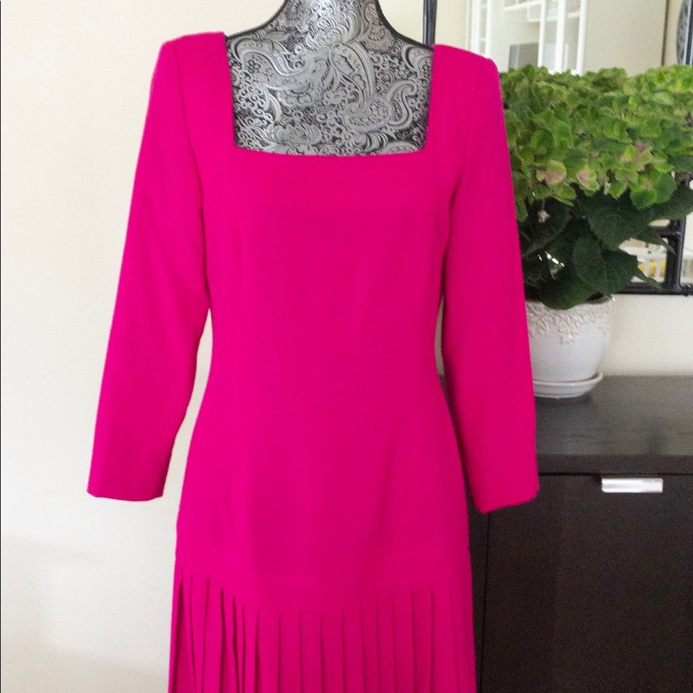 Vintage Hot Pink Wool Dress